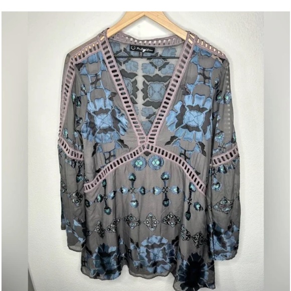 For Love and Lemons Barcelona Charcoal Babydoll Dress - Picture 4 of 6